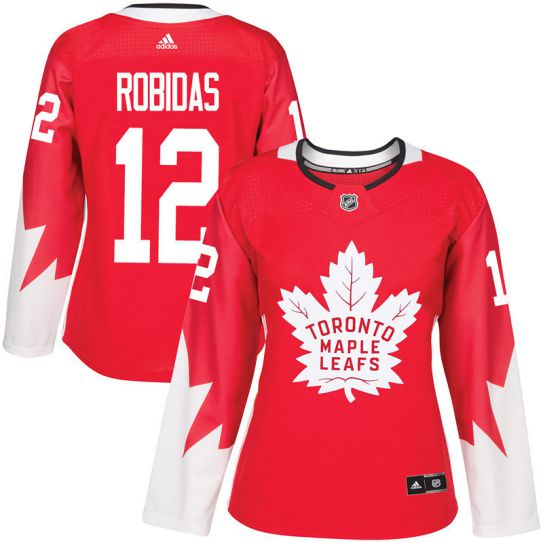 2017 NHL Toronto Maple Leafs women #12 Stephane Robidas red jersey->->Women Jersey
